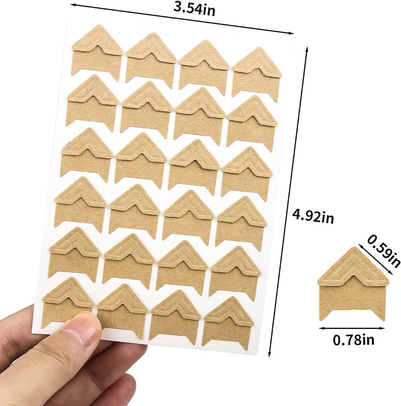 DERAYEE 12 Sheets/288 PCS Photo Corner Stickers, Self-Adhesive Photo Mounting Corners for Scrapbooking Photo Album Diary DIY Craft Paper - Image 2