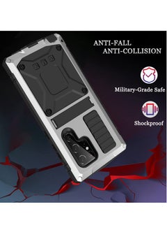 KASTWAVE For Samsung S23 Ultra Phone Case, Metal Hard Armor Phone Cover with Camera Protection Heavy Duty metalicas Military Grade, Suitable for Galaxy S23 Ultra 5G 2023 Phone Case (Silver)  - Image 4