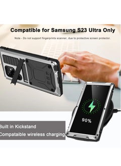 KASTWAVE For Samsung S23 Ultra Phone Case, Metal Hard Armor Phone Cover with Camera Protection Heavy Duty metalicas Military Grade, Suitable for Galaxy S23 Ultra 5G 2023 Phone Case (Silver)  - Image 5