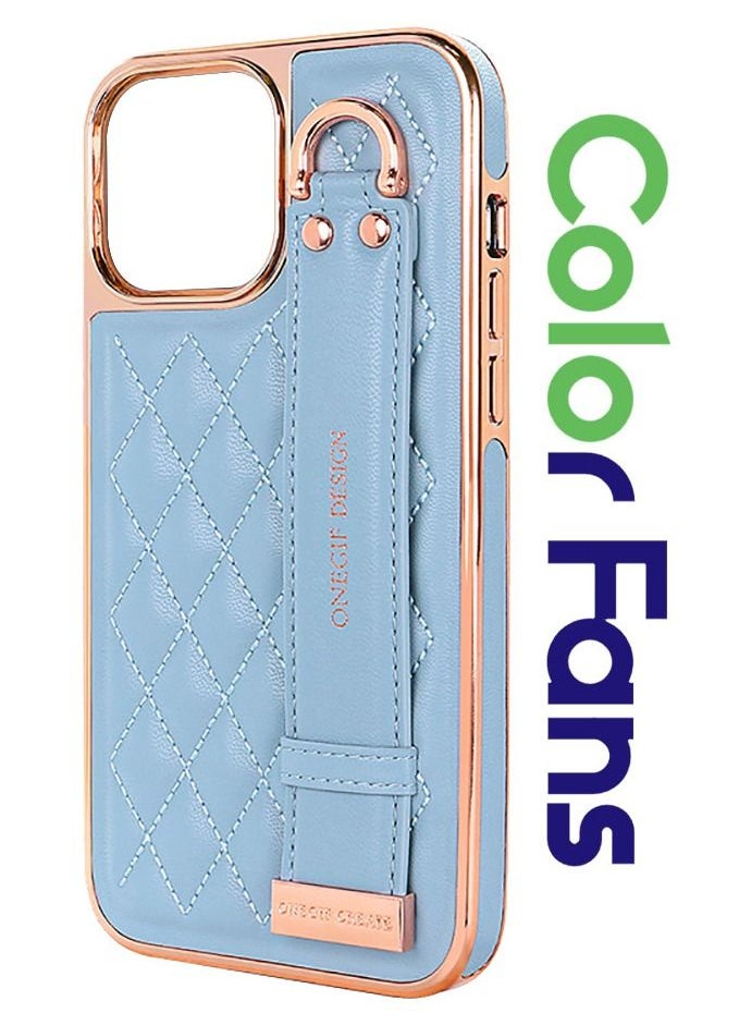 Color Fans - Case for iPhone 14 6.1 inch Premium PU Leather Phone Case with Kickstand Luxury Gold Plating Edge - Image 1