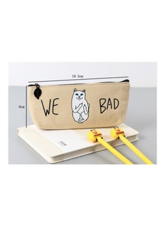 Loquat Canvas Pencil Case Beige/Black  - Image 2
