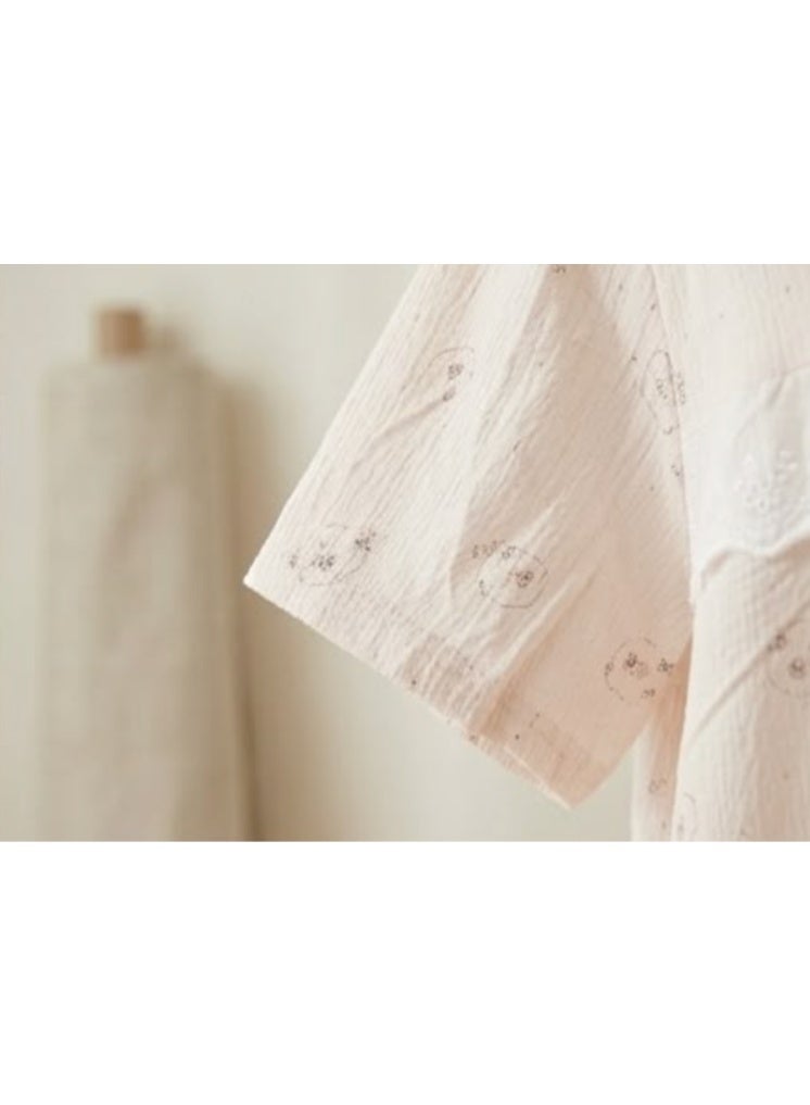 Floral Crinkle Ruffle Maxi Free Size Nightgown – Cozy Loungewear for Women - Image 3