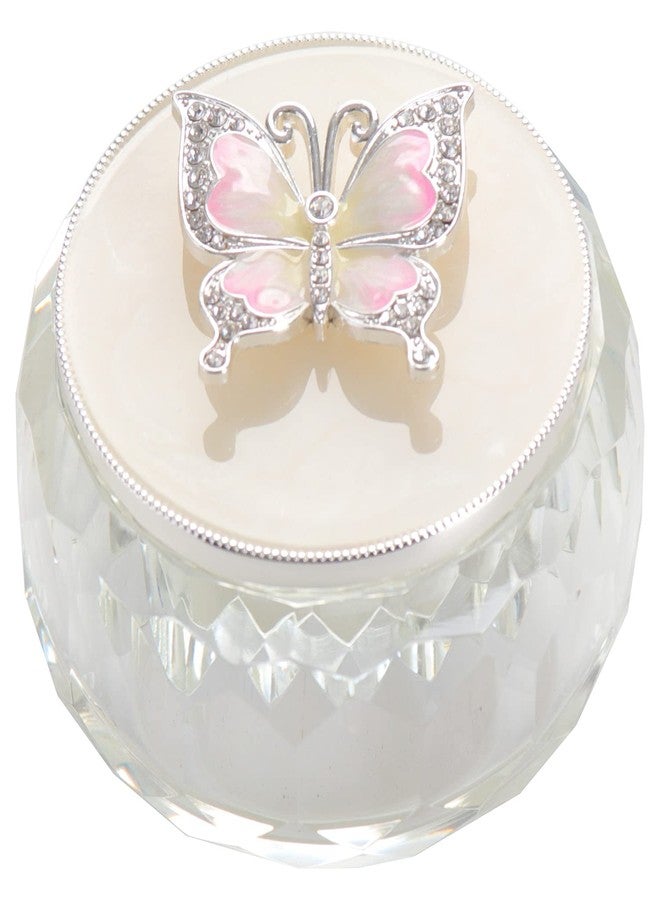 LASODY Butterfly Jewelry Storage Box for Rings Earrings Necklace Treasure Chest Organizer Jewelry Keepsake Gift Box Case for Girl Women (Butterfly w/Big Crystal box, Silver Plate) - Image 1