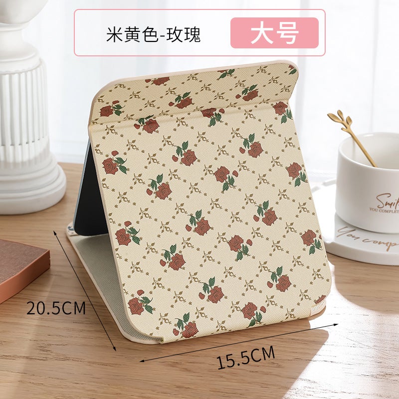 56458 People Added To Cart Tulip Folding Makeup Mirror Large And Small Dormitory Desktop Display Portable Mirror - Image 1