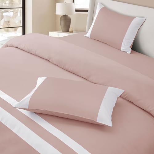 Spread Spain® Botanic Cotton 550 Thread Count Super King Size Bedsheet (108x108) with 2 Pillow Covers (18x27) - Rose - Image 2