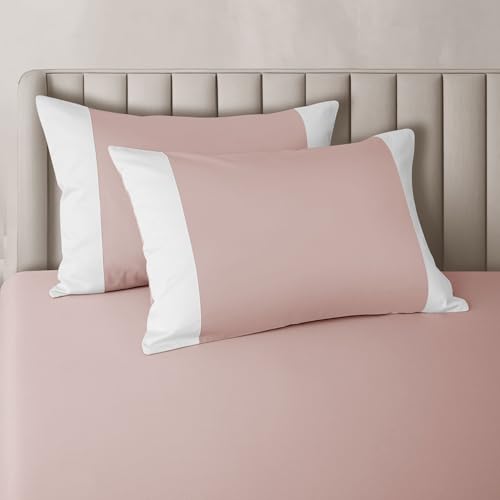 Spread Spain® Botanic Cotton 550 Thread Count Super King Size Bedsheet (108x108) with 2 Pillow Covers (18x27) - Rose - Image 4