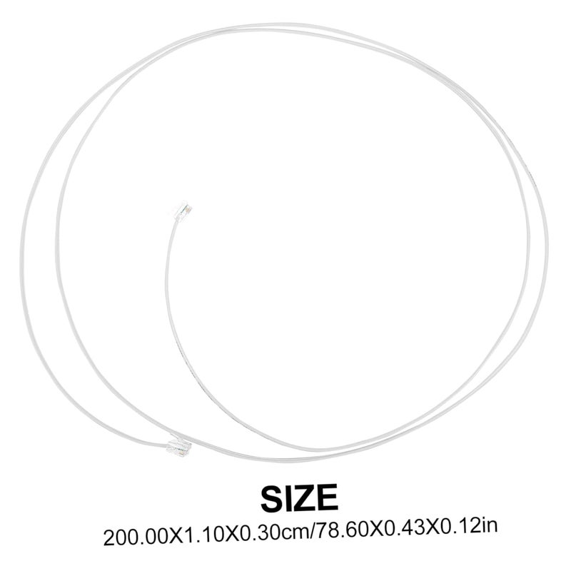 Jojofuny 2 Meter Flat Telephone Extension Cord High Purity Oxygen Shielded Cable for Phone Fax Modem - Image 3