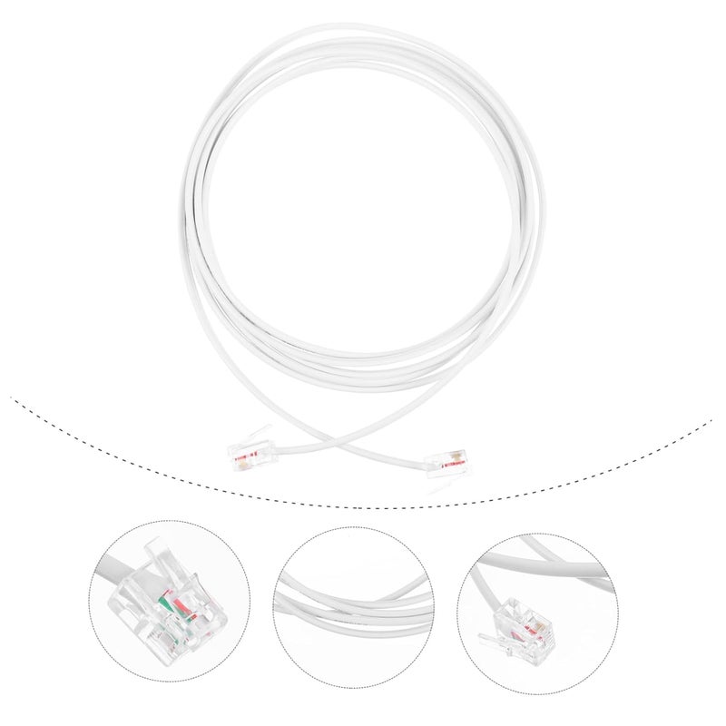 Jojofuny 2 Meter Flat Telephone Extension Cord High Purity Oxygen Shielded Cable for Phone Fax Modem - Image 4