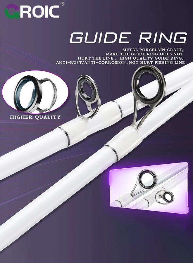 GROIC 2Pcs 1.8m Fishing Rod, Lightweight Casting & Spinning Rods,Carbon Fiber Fishing Rods for Saltwater Freshwater Trout Bass - Image 2