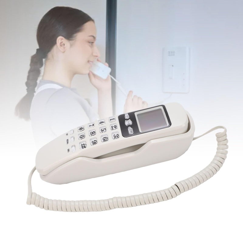 Wall Mountable Corded Retro Landline Telephone with DTMF CID Memory Storage LCD Display Black - Image 4