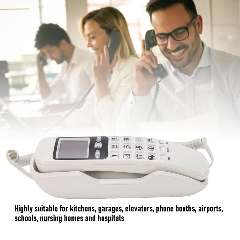 Wall Mountable Corded Retro Landline Telephone with DTMF CID Memory Storage LCD Display Black - Image 2