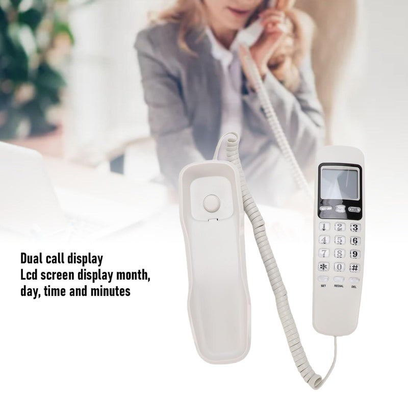 Wall Mountable Corded Retro Landline Telephone with DTMF CID Memory Storage LCD Display Black - Image 3