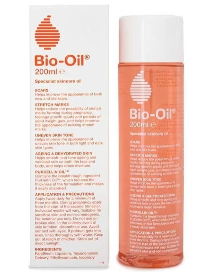 Bio-Oil Skincare Oil suitable for Stretch Marks Scar Removal Uneven Skin Tone Vitamin E All Skin Types 200ml - Image 1