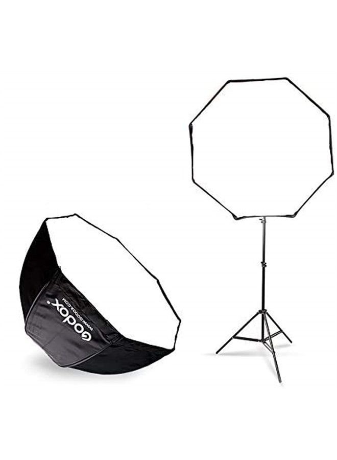 Godox Photo Studio 80cm 31.5in Portable Octagon Umbrella Softbox,190cm Light Stand with Hot Shoe Holder Bracket kit for Flash Speelidte - Image 1