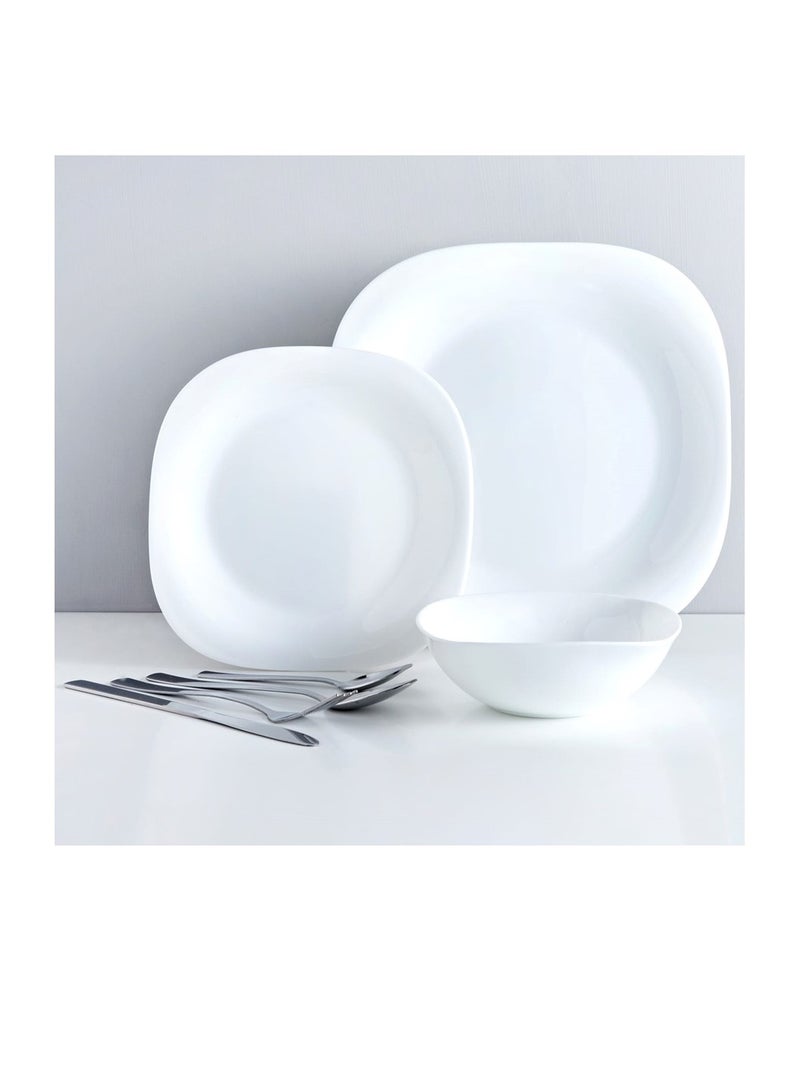 Houzi Houzi 46 Pcs Opal ware Dinner set 6 x dinner set 6 x dessert plate 6 x bowls 6 x soup plate 6 x cup 6 x saucer 2 x serving bowl 2 x serving plate 6 x soup spoon 2 x ladle  - Image 5