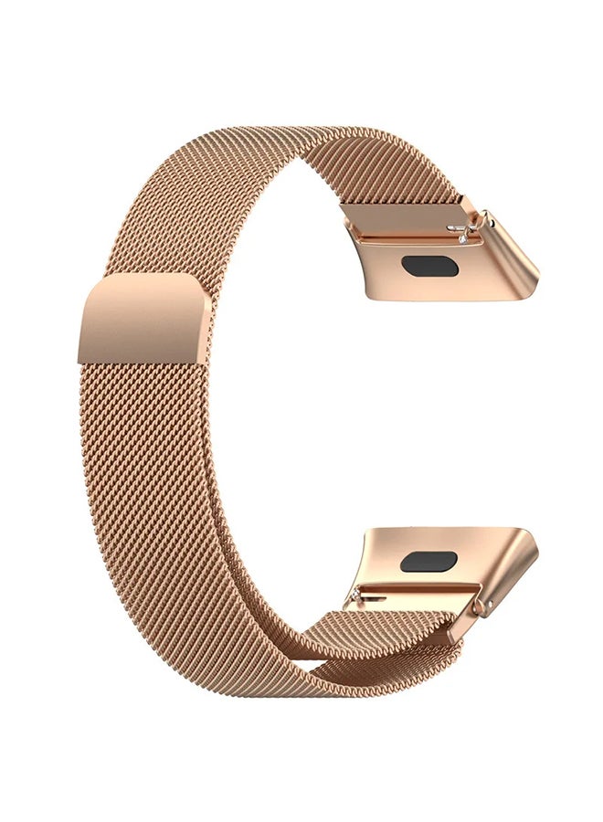 O Ozone Milanese Band Compatible with Redmi Watch 3, Metal Mesh Magnetic loop with Metal Protector Case Replacement Strap Wristband for Women Men - Rose Gold - Image 1