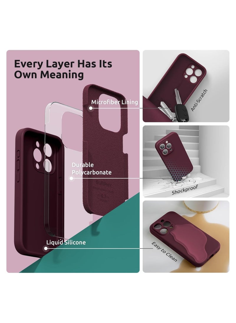 Raxoom Design for iPhone 15 Pro Max Case, Liquid Silicone [2 x Screen Protectors & 1 x Lanyard] Protection for Each Lens Shockproof Cover for iPhone 15 Pro Max 6.7 inch 2023, Plum - Image 3