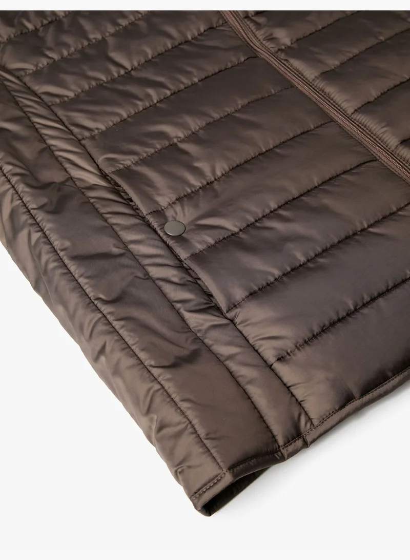 KOTON High Neck Pocket Detail Zipper Puffer Vest