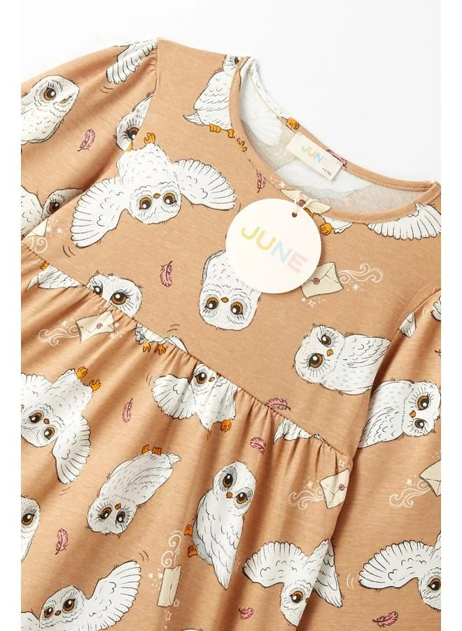 جون Printed Long Sleeve Dress
