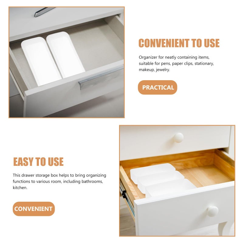 Plastic Drawer Divider Tray Organizer With Built In Compartments For Makeup And Kitchen - Image 5
