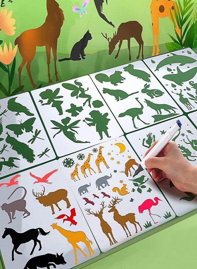Kelendle 5Pcs Reusable Hollow Painting Silhouette Stencils Drawing Template Stencils Fast Draw Stencil Art Templates DIY Drawing Template Graffiti Stencils for Adults and Children (Couples) - Image 4