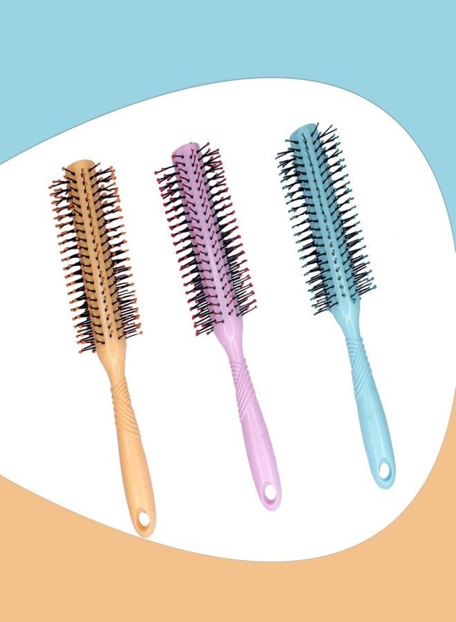 Ekan Round Brush For Blow Drying With Natural Bristle Professional Round Hair Brush For Hair Styling (Random Color) - Image 3
