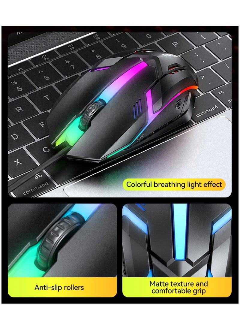 T-WOLF - 4 in1 Gaming Keyboard Whit Mouse pad Mouse Gaming Headset Wired Led Rgb Backlight Bundle For Pc Gamers and Xbox and PS4 TF240 - Image 1
