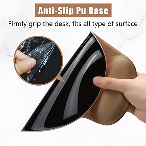 Hsurbtra Ergonomic Mouse Pad with Wrist Rest Support, Gel Mouse Pads with Non-Slip PU Base, Pain Relief Memory Foam Computer Mat, Cute Office Supplies Desk Decro Accessories, Leather Brown - Image 5