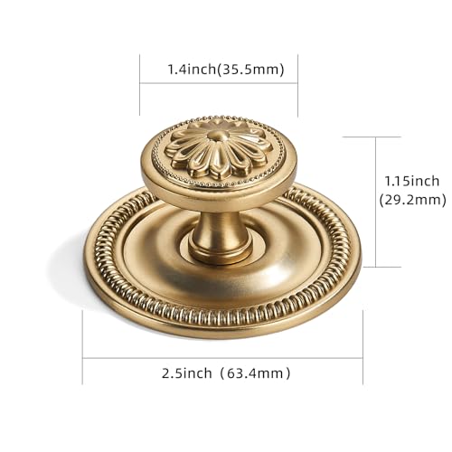 khtumeware 10 Pack 25 Inch Champagne Bronze Cabinet knobs with BackplateVintage Backplate for Cabinet knobs and Drawer knobs BiFold Door Knobs - Image 3