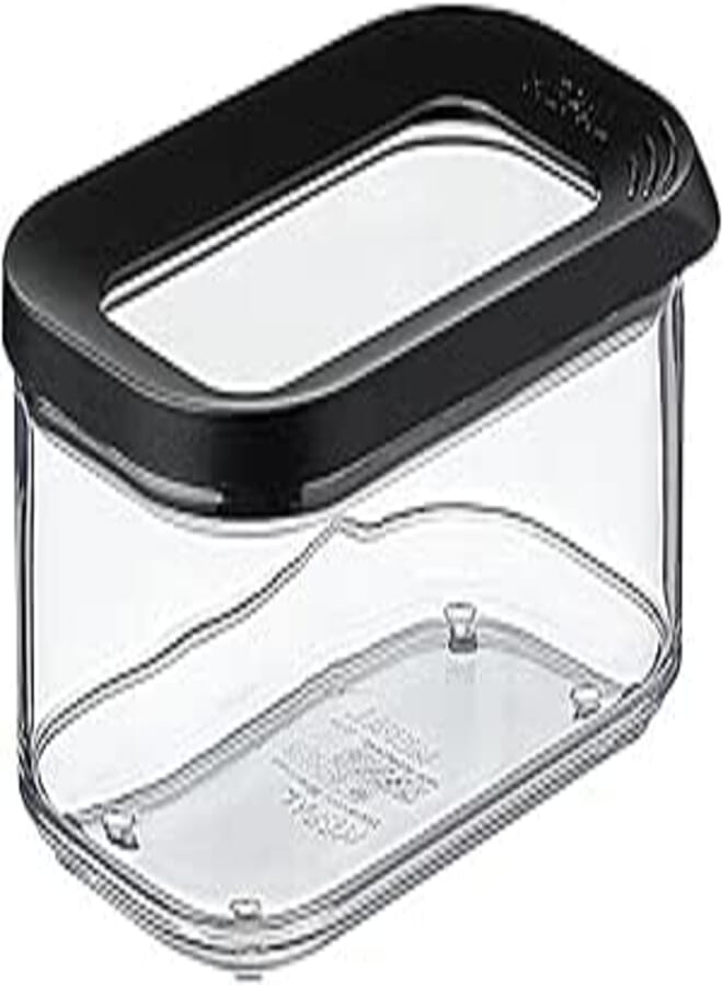 Mepal – Food storage container Modula black - Capacity: 425 ml – Transparent storage box with lid - Kitchen storage organizer & plastic storage box - Stackable and airtight