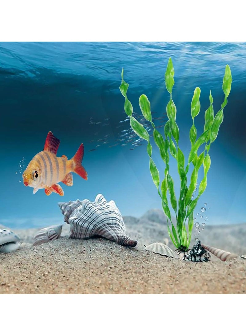 Generic Artificial Seaweed Water Plants for Aquarium Plastic Fish Tank Plant Decorations 10 PCS (Green)  - Image 3