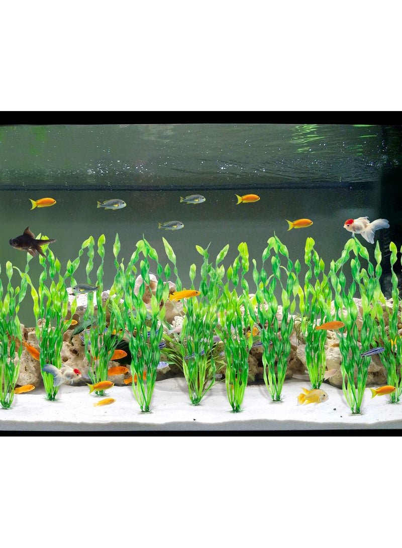 Generic Artificial Seaweed Water Plants for Aquarium Plastic Fish Tank Plant Decorations 10 PCS (Green)  - Image 4