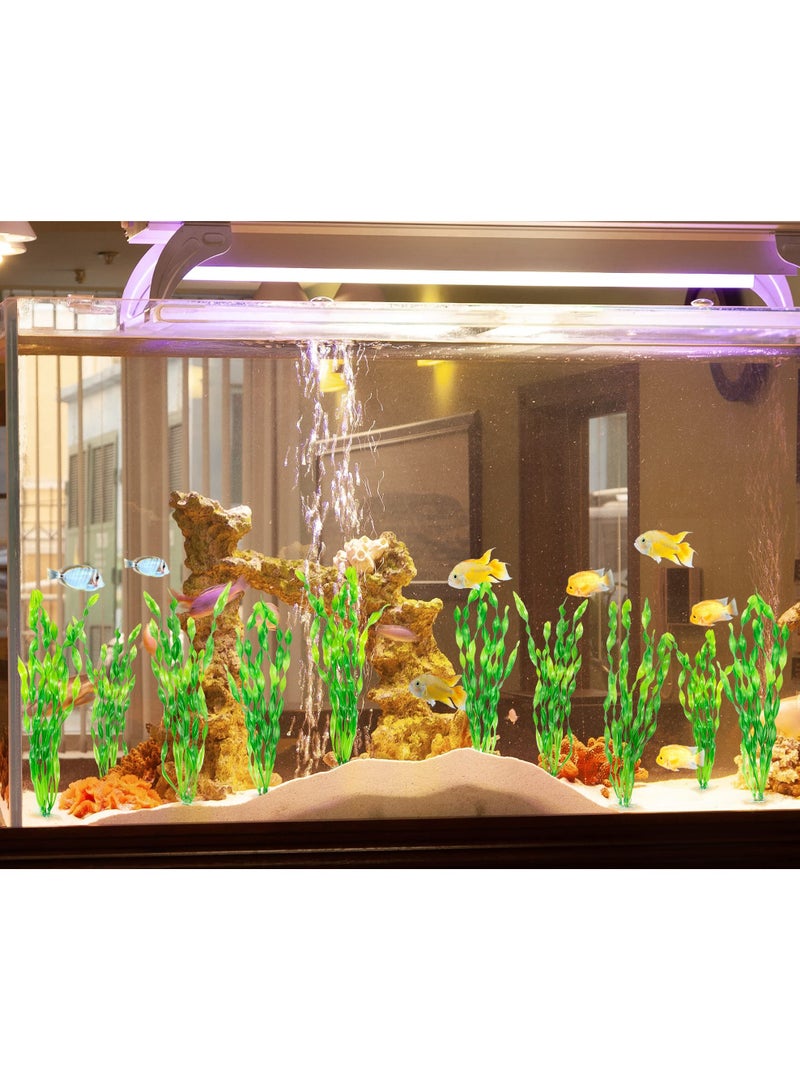 Generic Artificial Seaweed Water Plants for Aquarium Plastic Fish Tank Plant Decorations 10 PCS (Green)  - Image 5