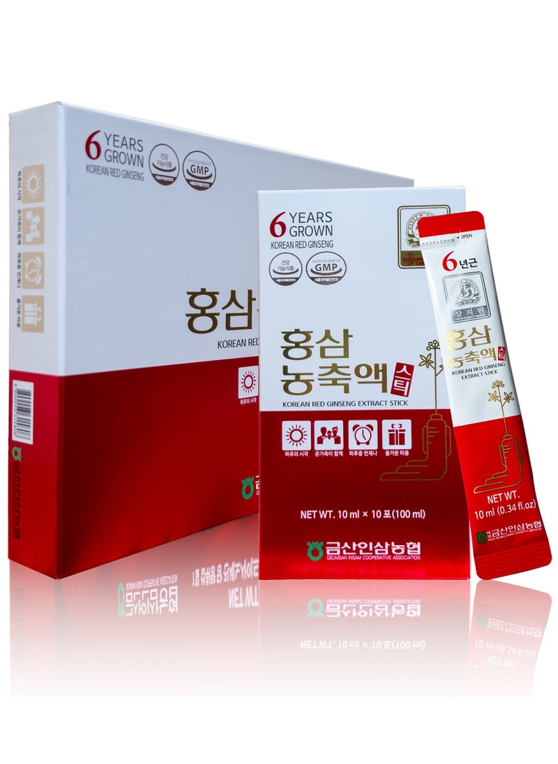 Korean Ginseng of Samjiwon - Pure Red Ginseng Extract Stick ,6 Years Grown ,Boost Energy, Strengthens Immunity, GMP Standards,10 ml x 30 sticks - Image 1