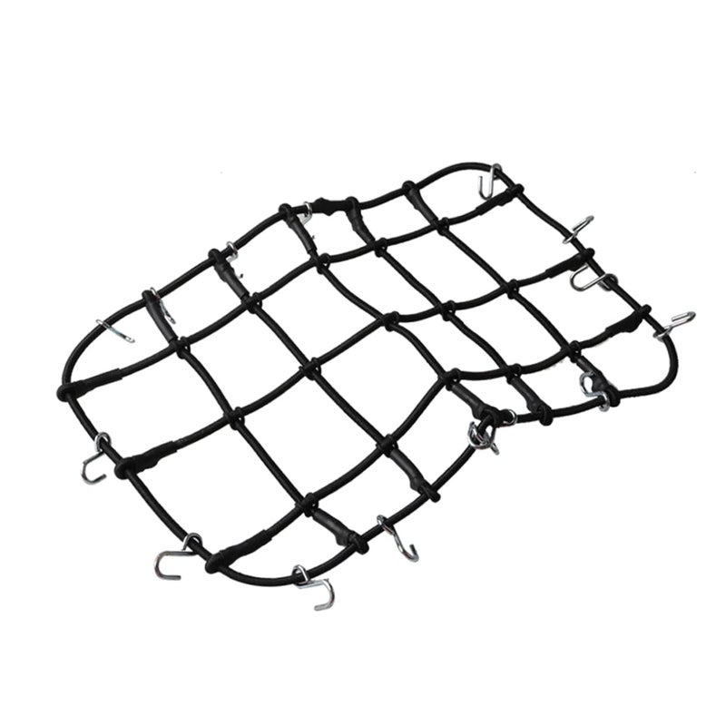 Elastic Car Roof Luggage Storage Net Black With Hooks For Secure Organizing Accessories - Image 2