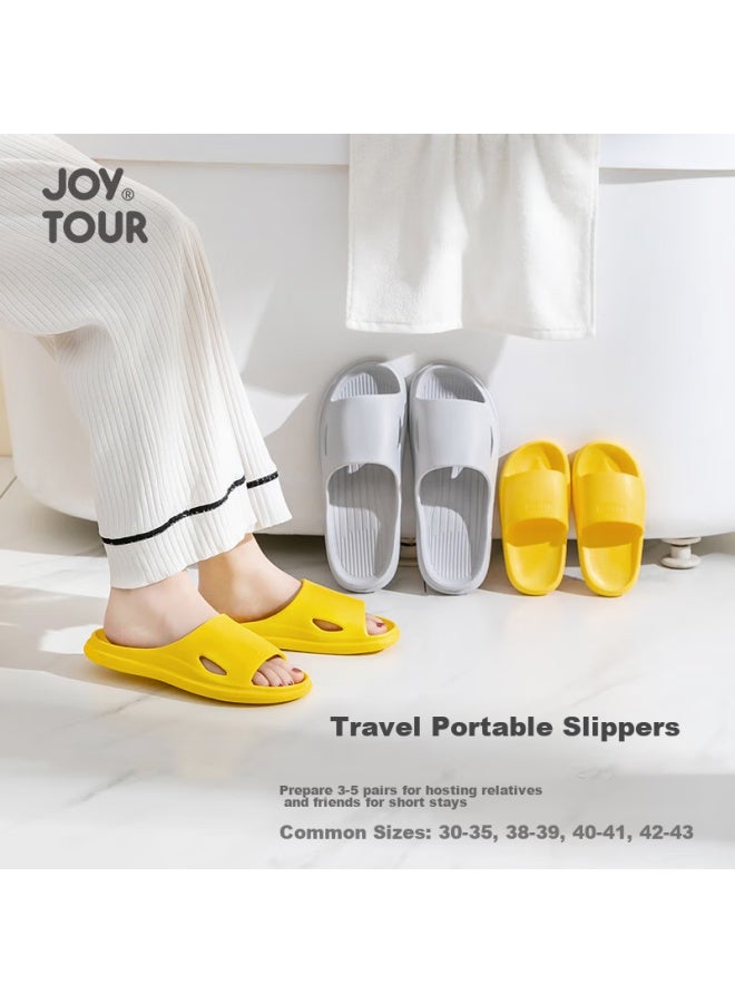 JOY TOUR Joytour Reusable Slippers, Portable Travel Bathroom Non-slip Couple Sandals With Storage Bag, Yellow 38-39  - Image 3