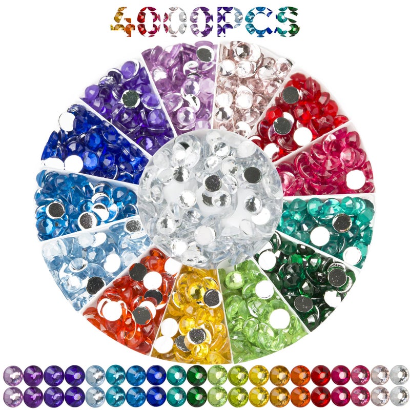 Forever young Rhinestones Diamond Painting Beads Bead Art Diamond Painting Drills Diamonds Art Accessories and Tools Rhinestones for Makeup 20 Colors Round 4000PCS