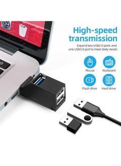 ماركة غير محددة Mini USB Hub USB-A to USB-A – Compact 3-Port USB 3.0  2.0 Adapter, High-Speed Data Transfer  Expansion for Laptop, PC, USB Flash Drive, External HDD, Keyboard  More  - Image 4