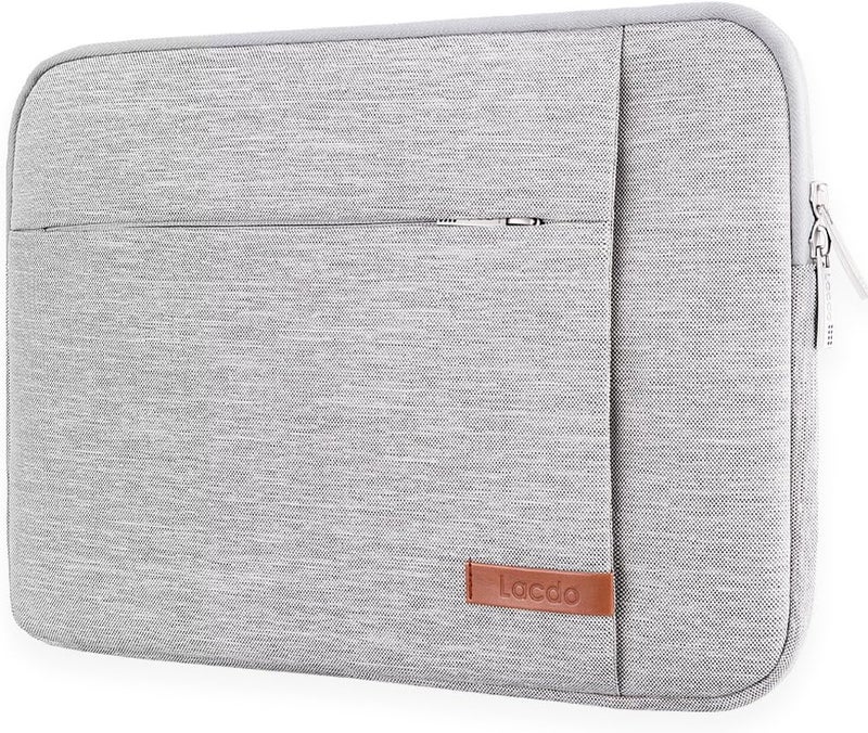 Lacdo 14 Inch Laptop Sleeve Case Computer Bag for HP Lenovo Dell ASUS Acer Chromebook 14 / HP Stream 14 / Dell Inspiron 14 / Lenovo IdeaPad 14 / Acer Spin 3 / ASUS ZenBook 14 Water-Resistant, Gray - Image 1