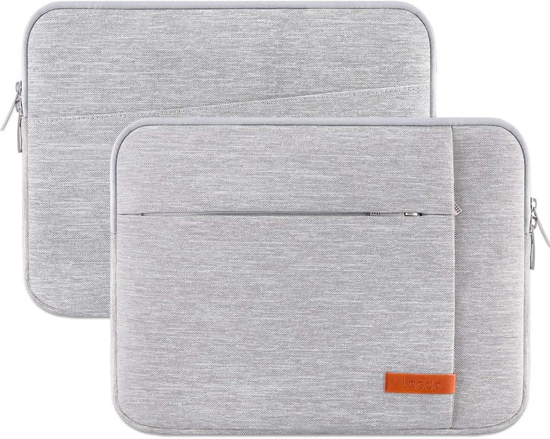 Lacdo 14 Inch Laptop Sleeve Case Computer Bag for HP Lenovo Dell ASUS Acer Chromebook 14 / HP Stream 14 / Dell Inspiron 14 / Lenovo IdeaPad 14 / Acer Spin 3 / ASUS ZenBook 14 Water-Resistant, Gray - Image 2