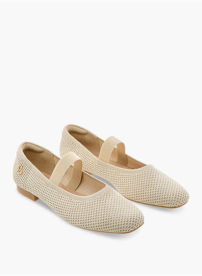 Celeste Women's Elastic Strap Detail Slip-On Ballerina Shoes