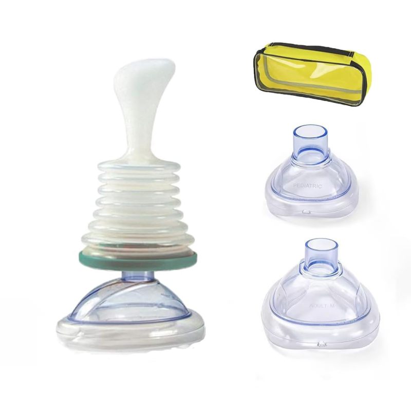 Choking Rescue Kit: Green Silicone Portable Emergency Extractor - Durable Quality Material Facial Mask for Home Travel Adults Children First Aid - Image 1