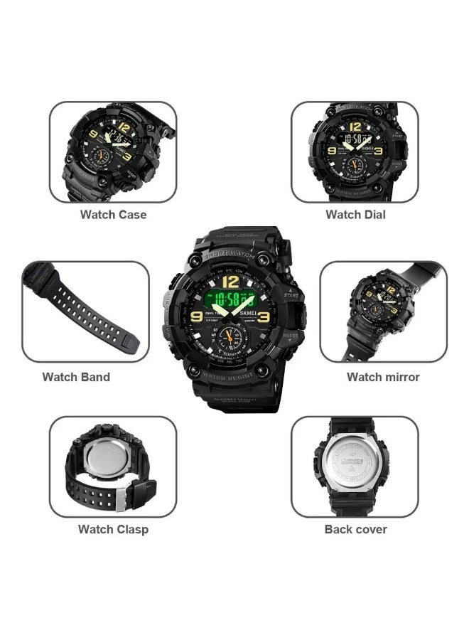 SKMEI Vintage Men Military Watch 50m Waterproof Wristwatch SKMEI Top Brand Casual Sport Style Digital Clock PU Band Watch Men Original - Image 5