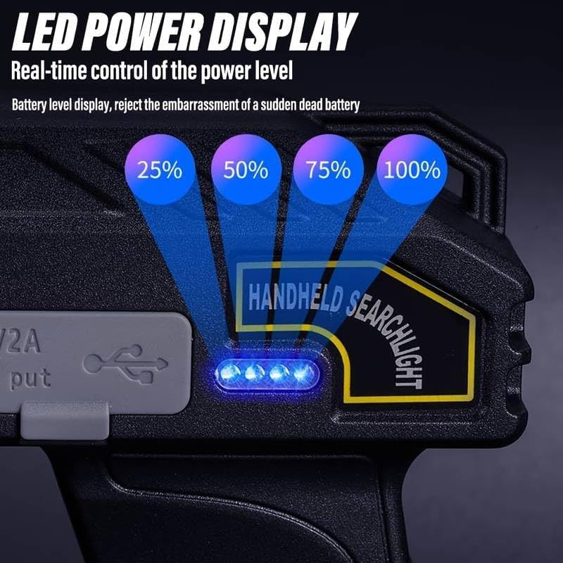 KEYOZA High Lumens 100000 LED Flashlight with MultiPurpose Floodlamp Builtin Battery Pack Outdoor Handheld Light for Farm Hunting Camping Car Boat Pack of 1 - Image 5