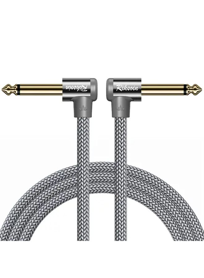RIKSOIN 1 4 Inch TS Musical Instrument Cable Right Angle To Right Angle 5m 196 85 Inch Gold Plated Audio Guitar Cord For Electric Guitars Basses Keyboards Amplifiers Speakers Pedals Tuners Home Theate