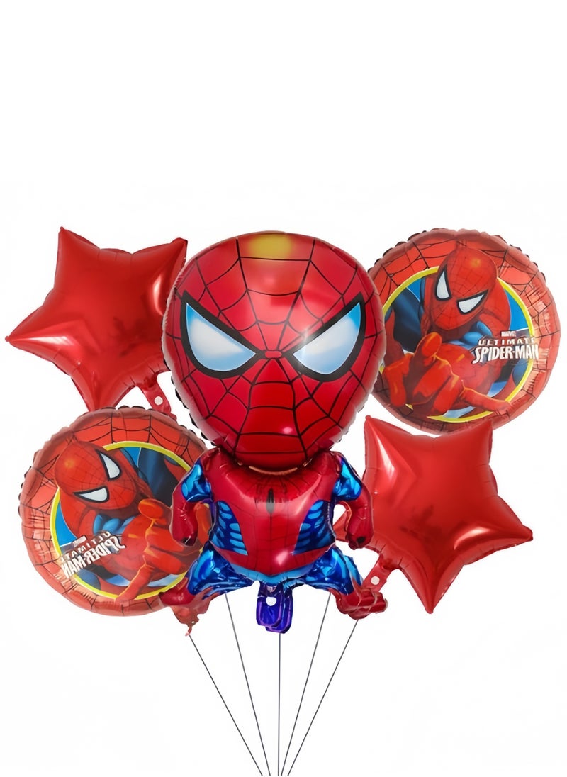Spider-Man 5 Piece Balloon Set Decoration Balloon Birthday Party Supplies  - Image 1