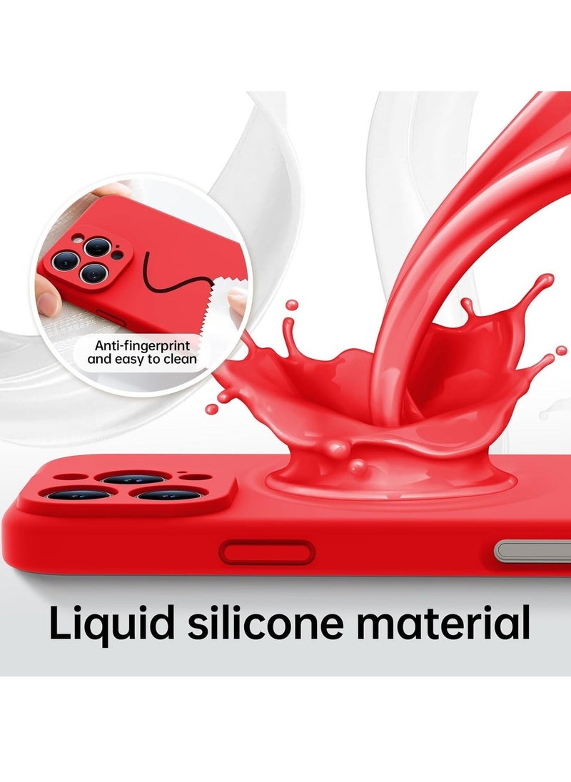 iPhone 16 Pro Max Case (6.9”) - MagSafe Compatible Liquid Silicone Protective Case with Upgraded Camera Protection & 2 Screen Protectors - Red - Image 5