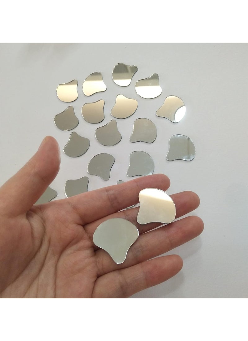 MEYA 100pcs of Shell Mosaic Tiles ShapeGlass Mirror Pieces for DIY Crafts Home DecorationMirror Embellishments Silver Mirror  - Image 5