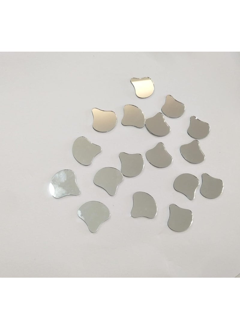 MEYA 100pcs of Shell Mosaic Tiles ShapeGlass Mirror Pieces for DIY Crafts Home DecorationMirror Embellishments Silver Mirror  - Image 3
