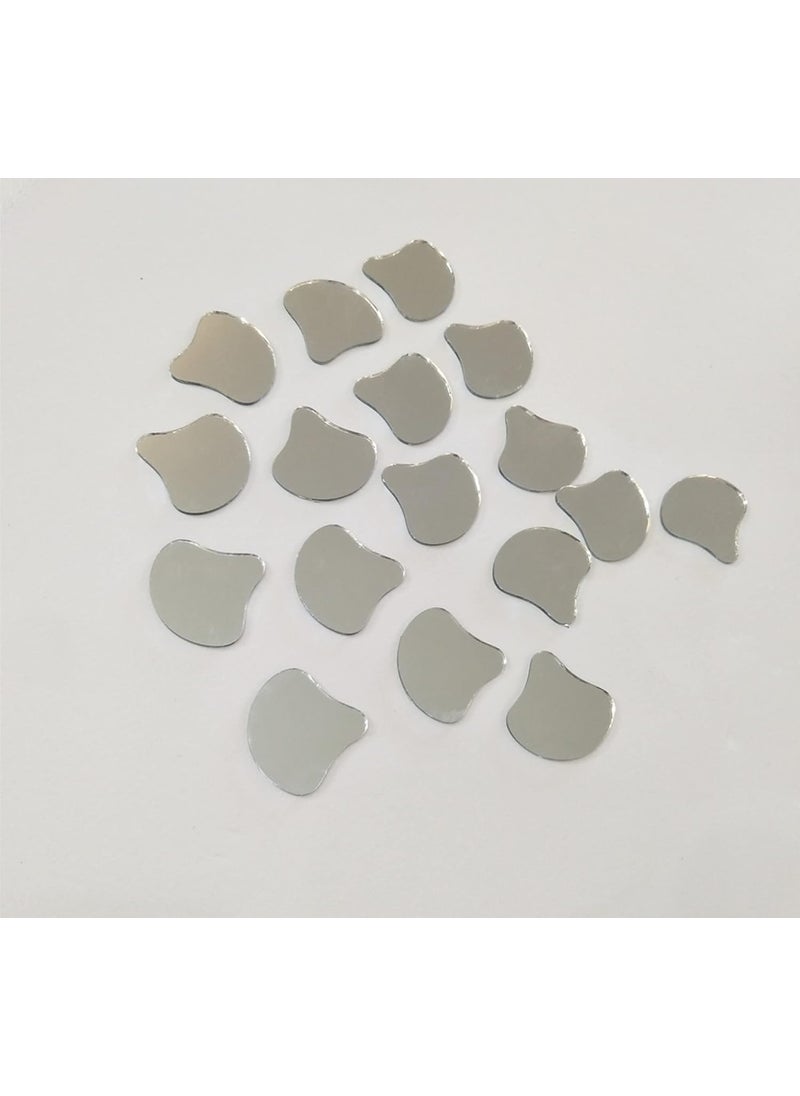 MEYA 100pcs of Shell Mosaic Tiles ShapeGlass Mirror Pieces for DIY Crafts Home DecorationMirror Embellishments Silver Mirror  - Image 4